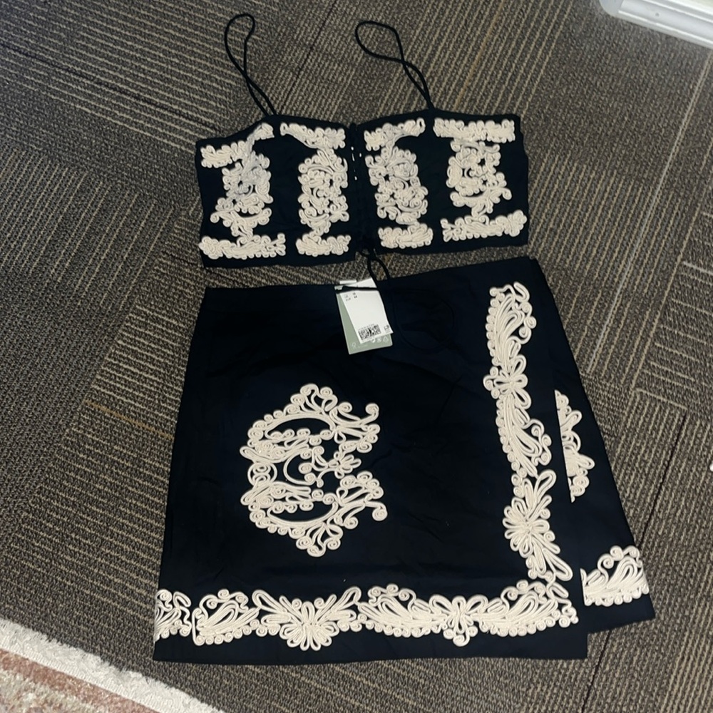 wrap shirt & crop top matching set NWT. 🤍